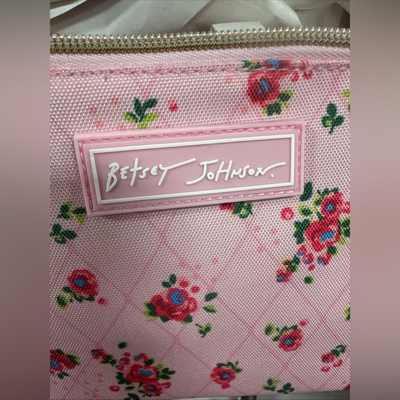 Betsey Johnson Handbags - Betsey Johnson Pink and Red Floral Cosmetic Case or lunch bag
